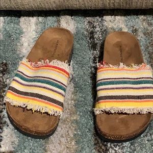Light serape cork Slide Sandals